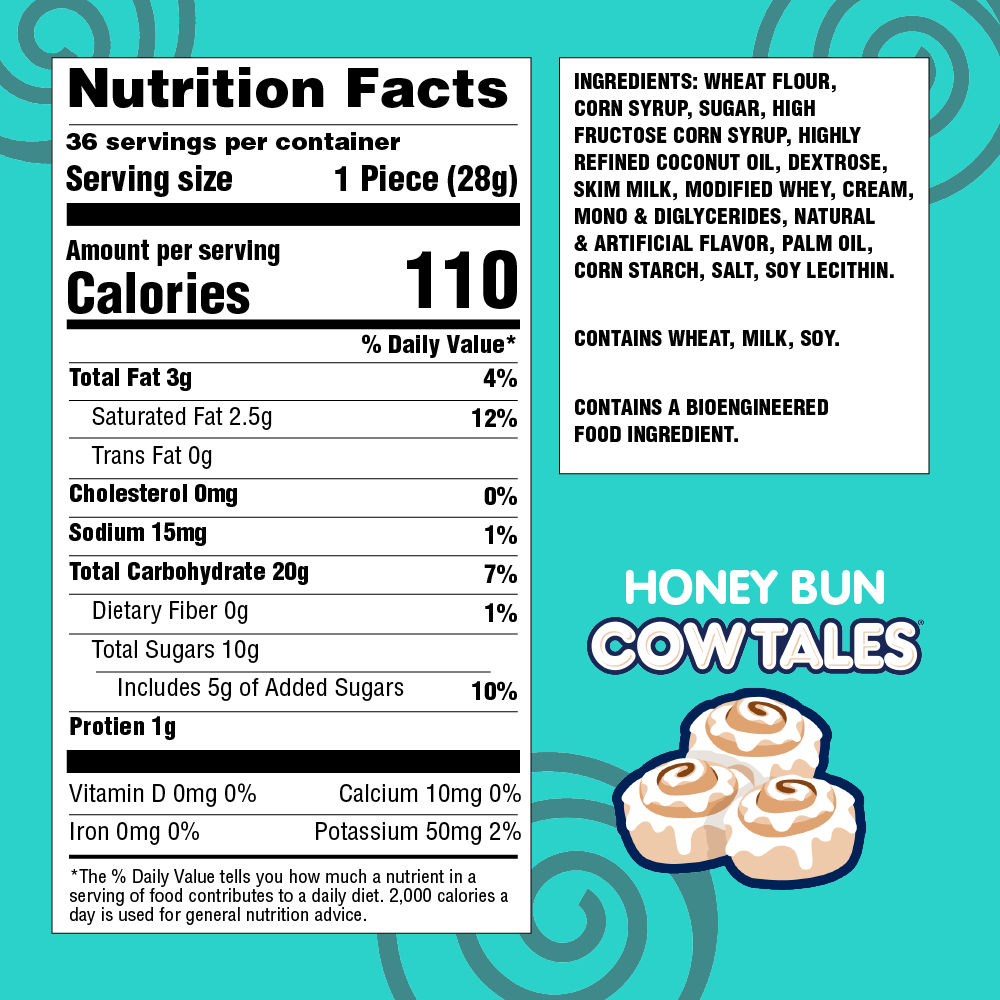(12) 36ct Boxes of Honey Bun Cow Tales®