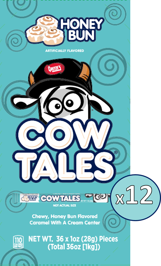 (12) 36ct Boxes of Honey Bun Cow Tales®