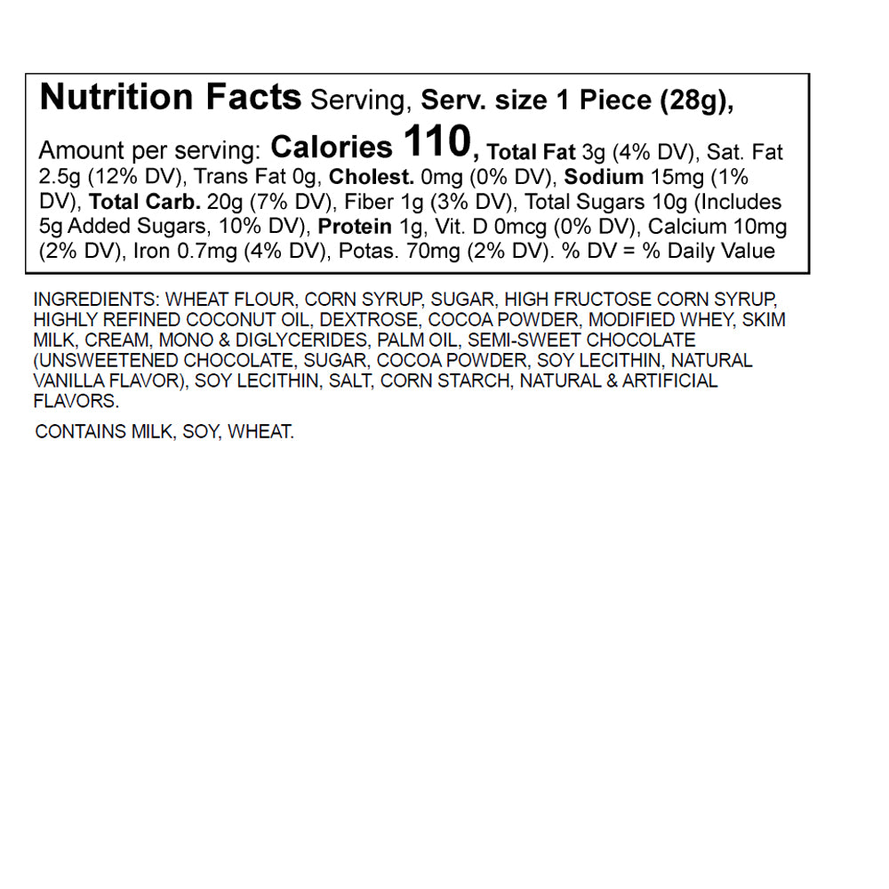36 ct. Brownie Cow Tales Box Nutrition