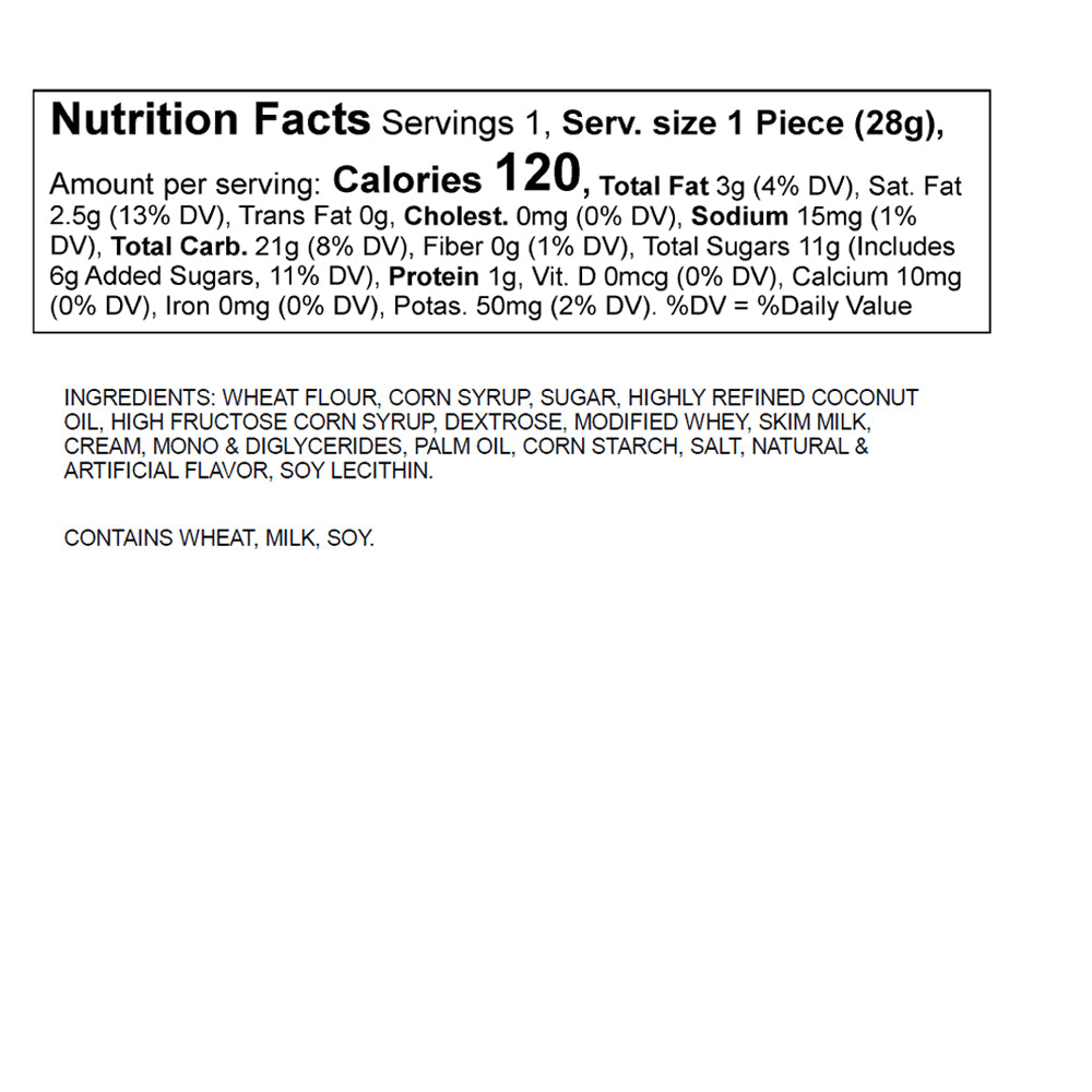 36 ct. Caramel Cow Tales Box Nutrition