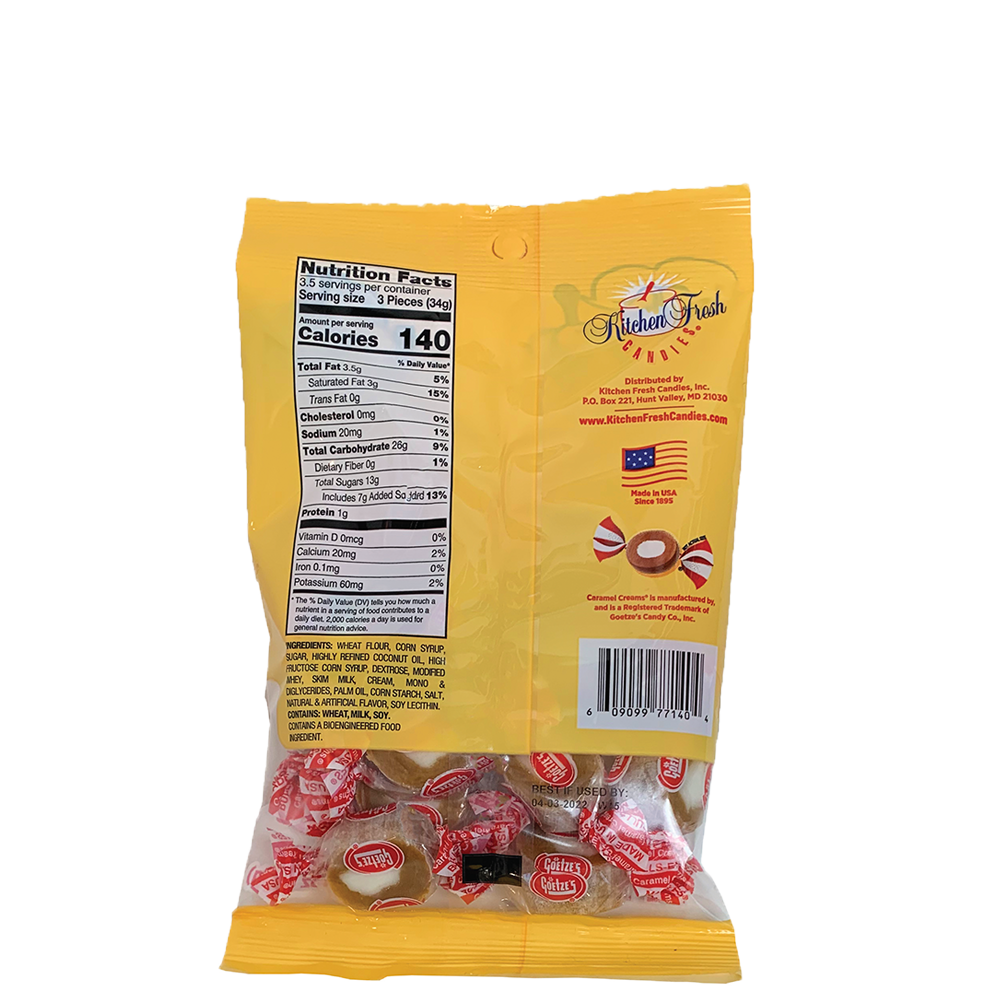 Caramel Creams 4 oz. Bag Back